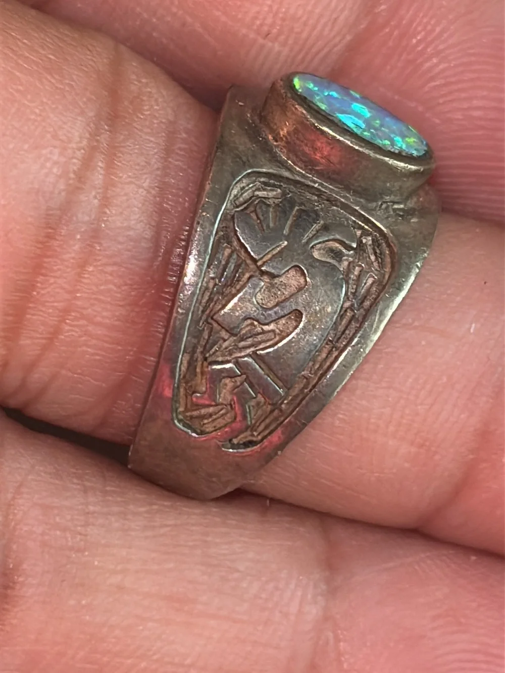 Julios Burbank Sterling Silver Ring Opal
